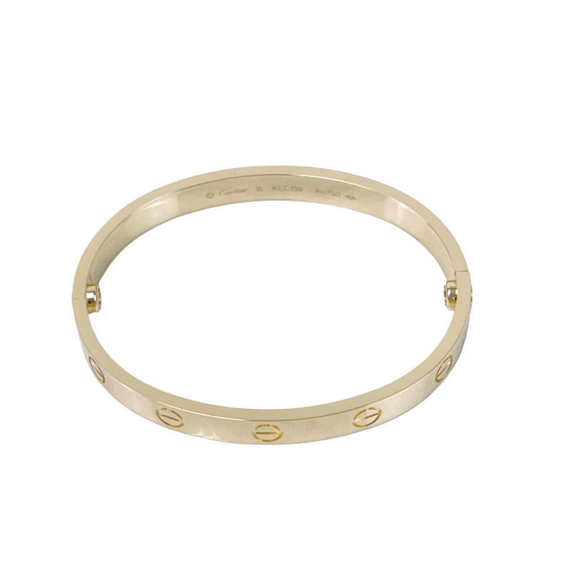 Cartier 18k Yellow Gold Love Bracelet Size 16 Bag Religion