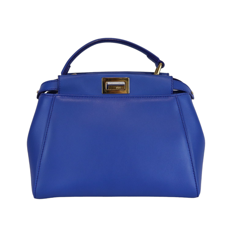 Mini Peekaboo Leather Electric Blue GHW