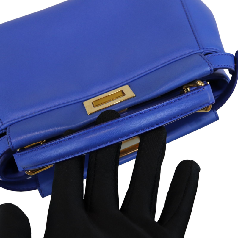 Mini Peekaboo Leather Electric Blue GHW