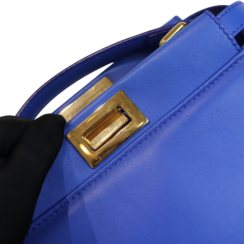 Mini Peekaboo Leather Electric Blue GHW