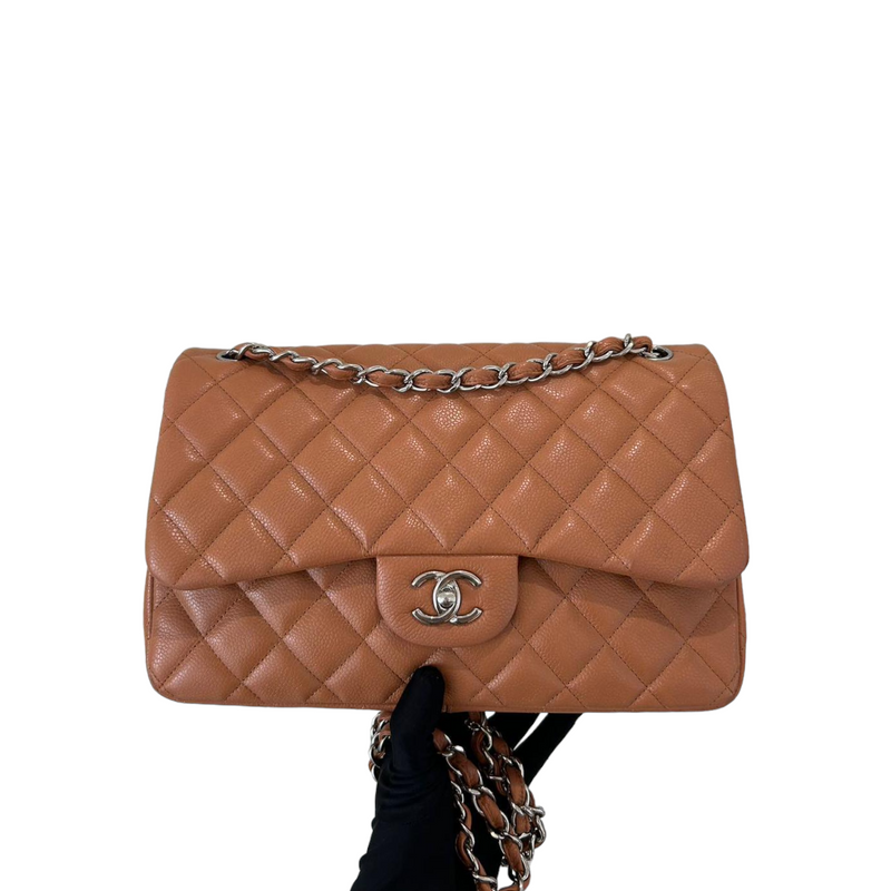 BNIB FULLSET Chanel 21A Light Brown/Caramel Small Caviar Coco