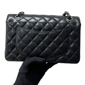 Caviar Quilted Small Double Flap Black SHW