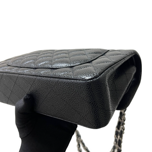 Caviar Quilted Small Double Flap Black SHW