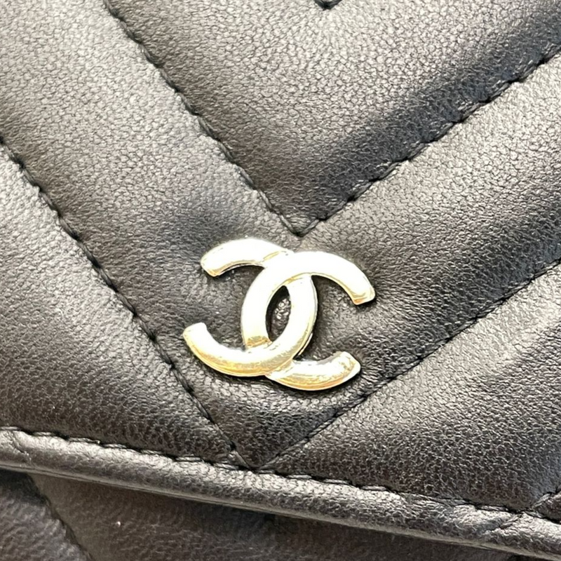 Chanel Heart Wallet on Chain WOC Black Lambskin Antique Gold Hardware
