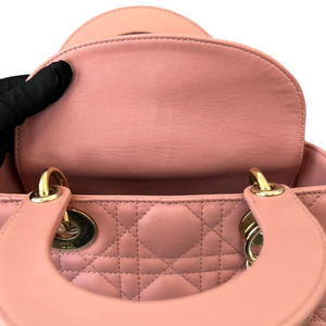 Lambskin Cannage Small My ABC Lady Dior Pink GHW