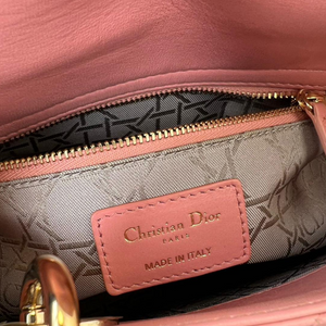 Lambskin Cannage Small My ABC Lady Dior Pink GHW