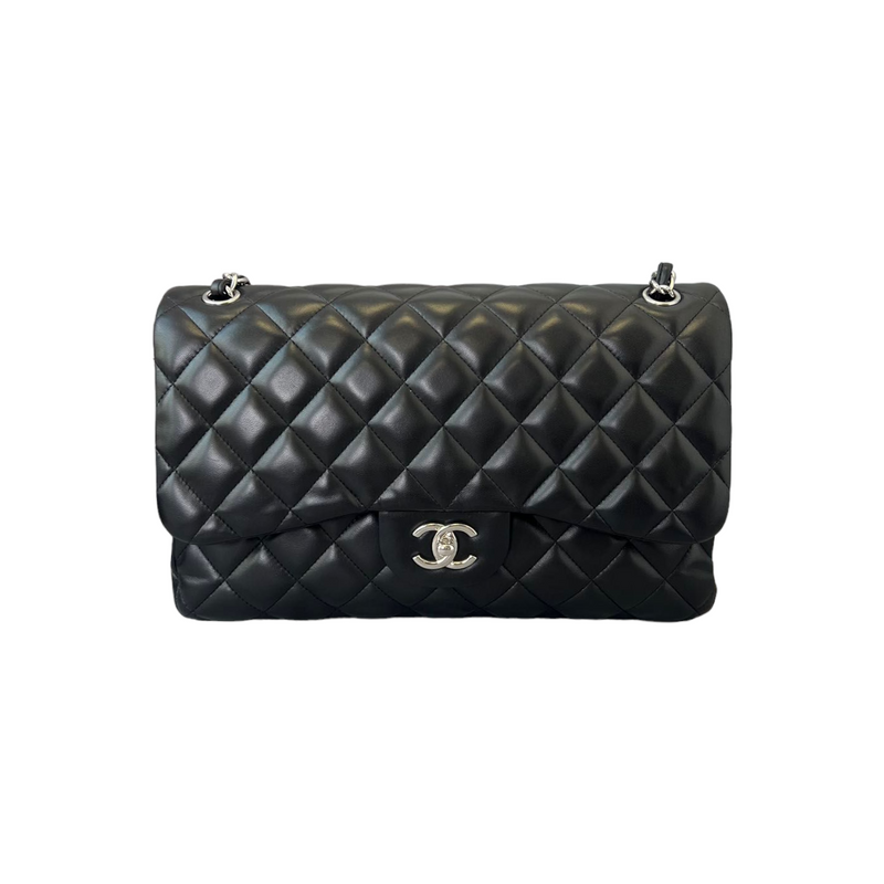 Chanel Black Quilted Lambskin Leather Classic Medium Double Flap Bag -  Yoogi's Closet