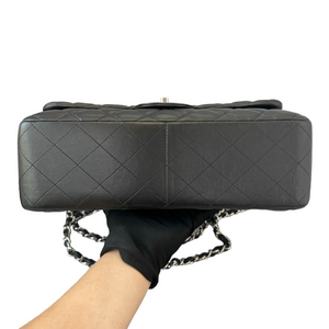Lambskin Quilted Jumbo Classic Double Flap Black SHW