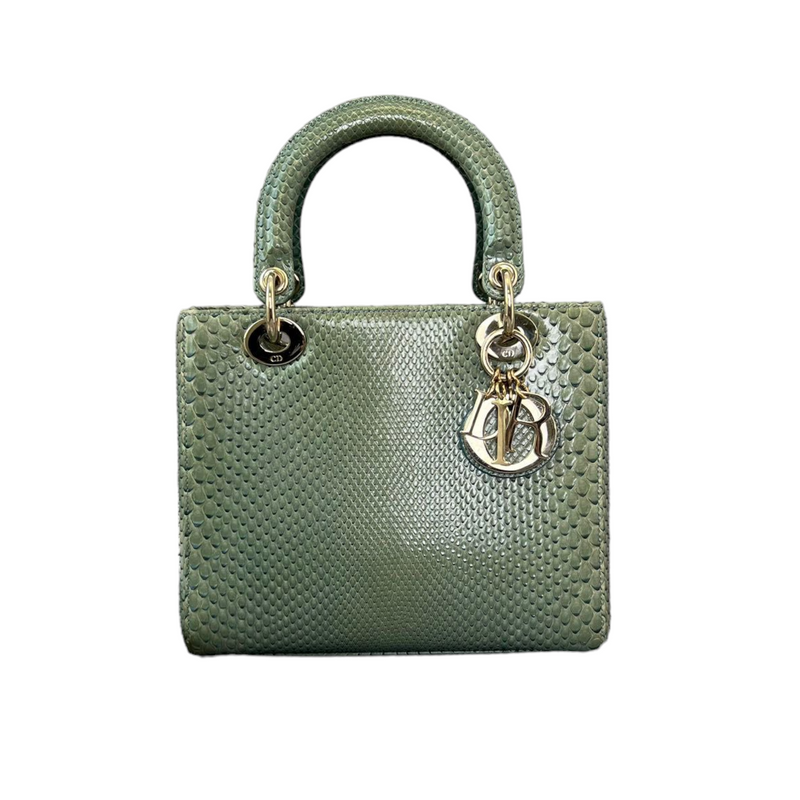 Christian Dior Python Medium Lady Dior Emerald Green GHW – Bag Religion