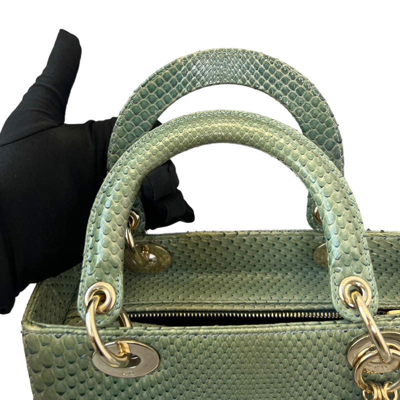 Christian Dior Python Medium Lady Dior Emerald Green GHW – Bag Religion