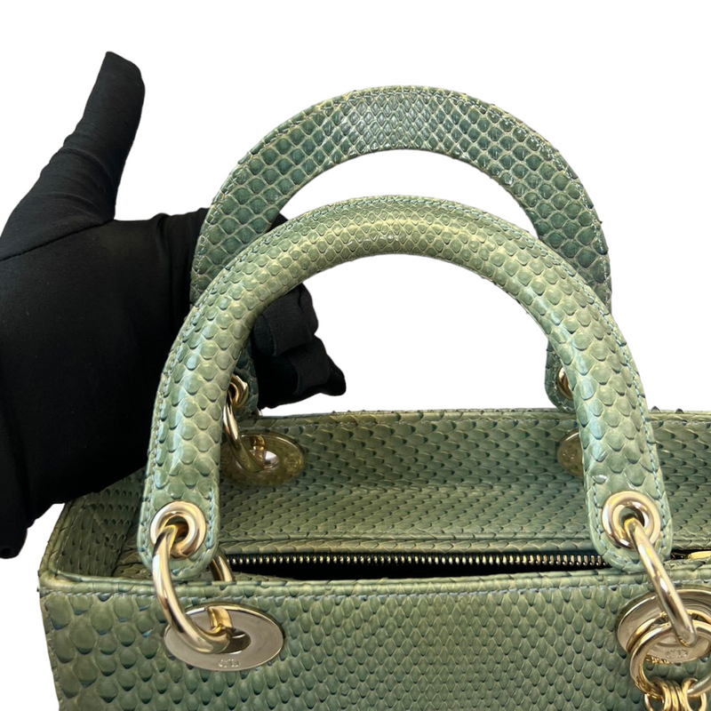 Python Medium Lady Dior Green GHW