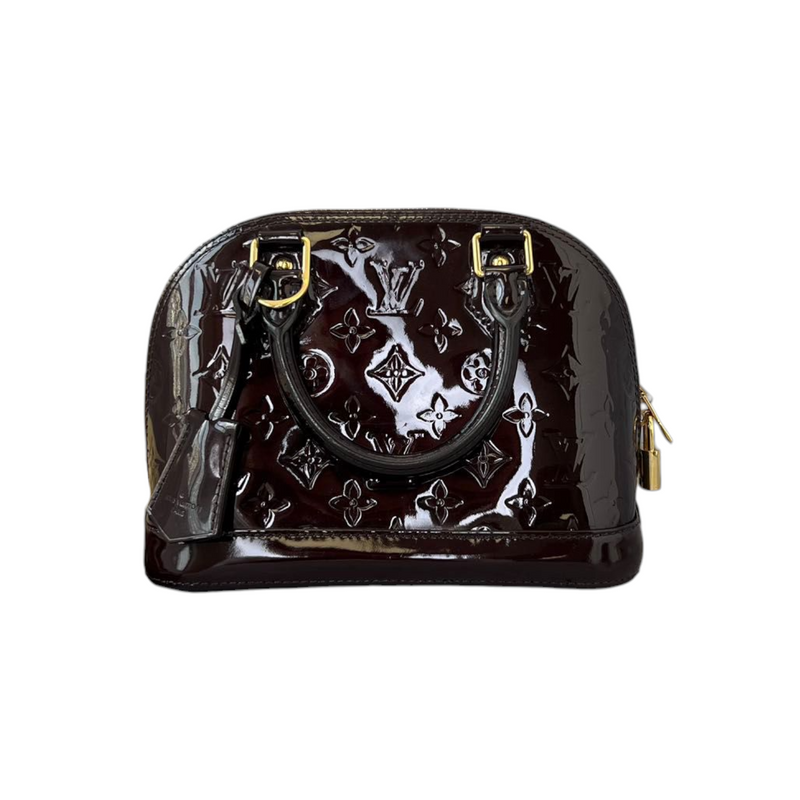 Louis Vuitton Monogram Vernis Alma MM Handbag Amarante