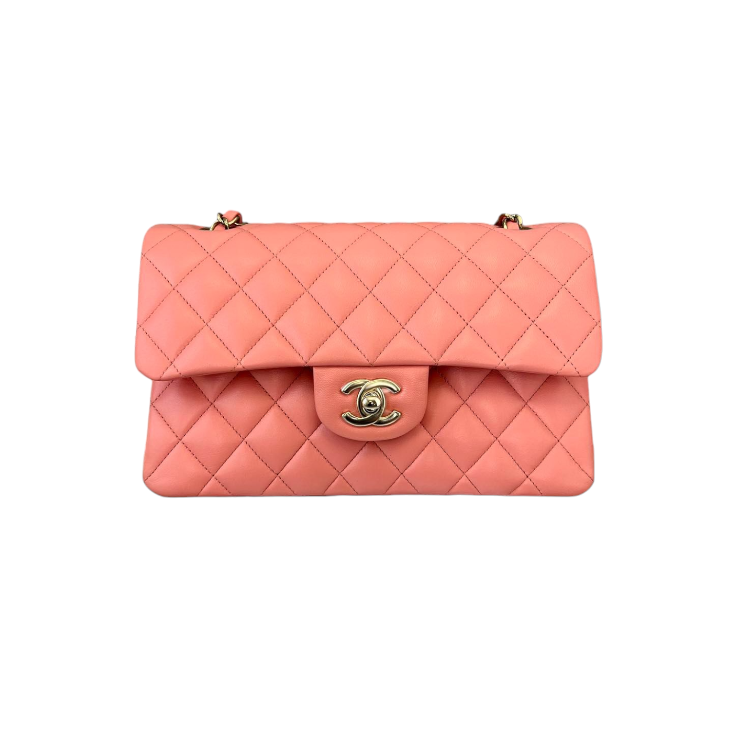CHANEL, Bags, Rare Chanel Salmon Pink Vintage Chain Tote Quilted Caviar  Medium 24k