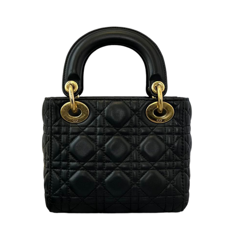 Mini Lady Dior Lambskin Cannage Black GHW