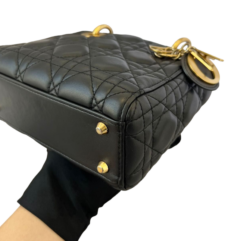 Mini Lady Dior Lambskin Cannage Black GHW