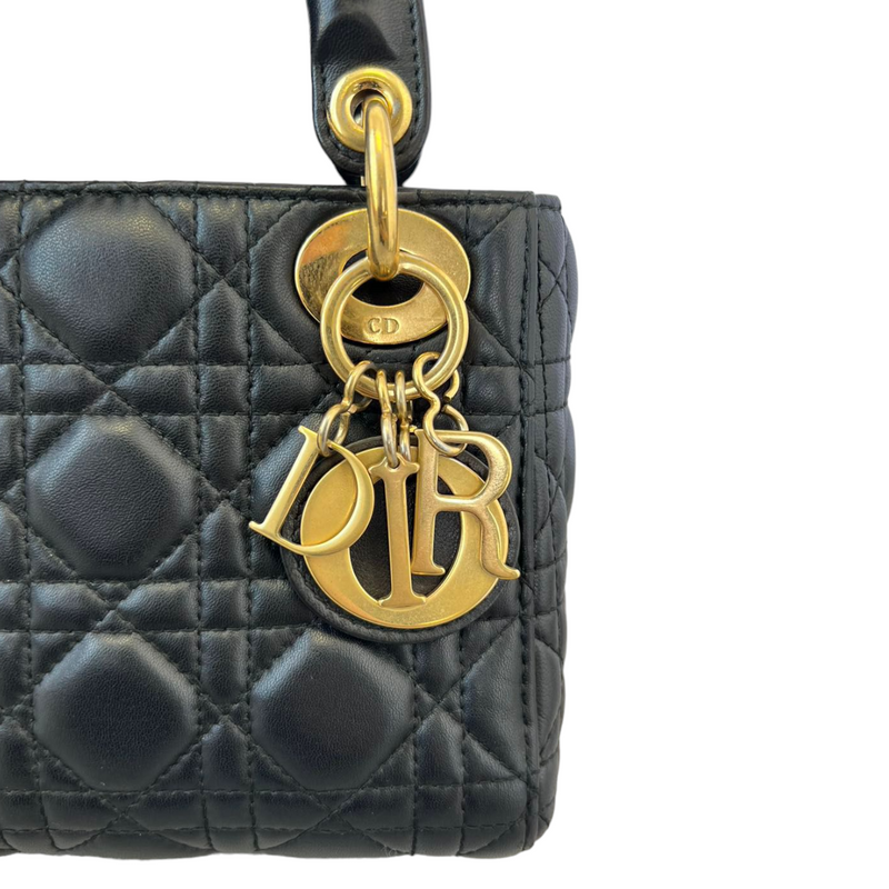 Mini Lady Dior Lambskin Cannage Black GHW