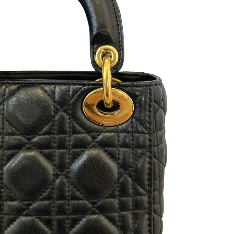 Mini Lady Dior Lambskin Cannage Black GHW