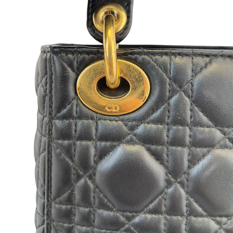 Mini Lady Dior Lambskin Cannage Black GHW