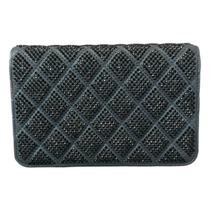 Crystal Quilted Wallet On Chain WOC Dark Blue SHW