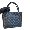 Caviar Quilted Vintage Medallion Tote Black GHW