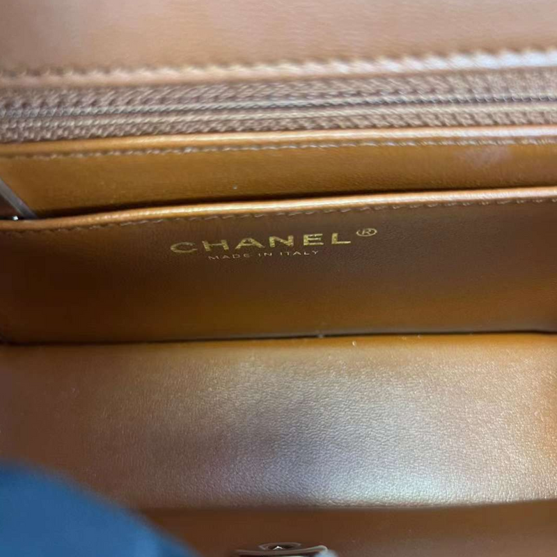 Mini Crystal Top Handle Rectangular Caramel GHW