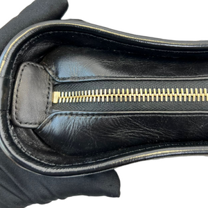 Aged Calfskin Quilted Small Gabrielle Hobo Black MHW
