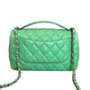 Easy Carry Flap Bag Quilted Snakeskin Medium Green SHW