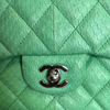 Easy Carry Flap Bag Quilted Snakeskin Medium Green SHW