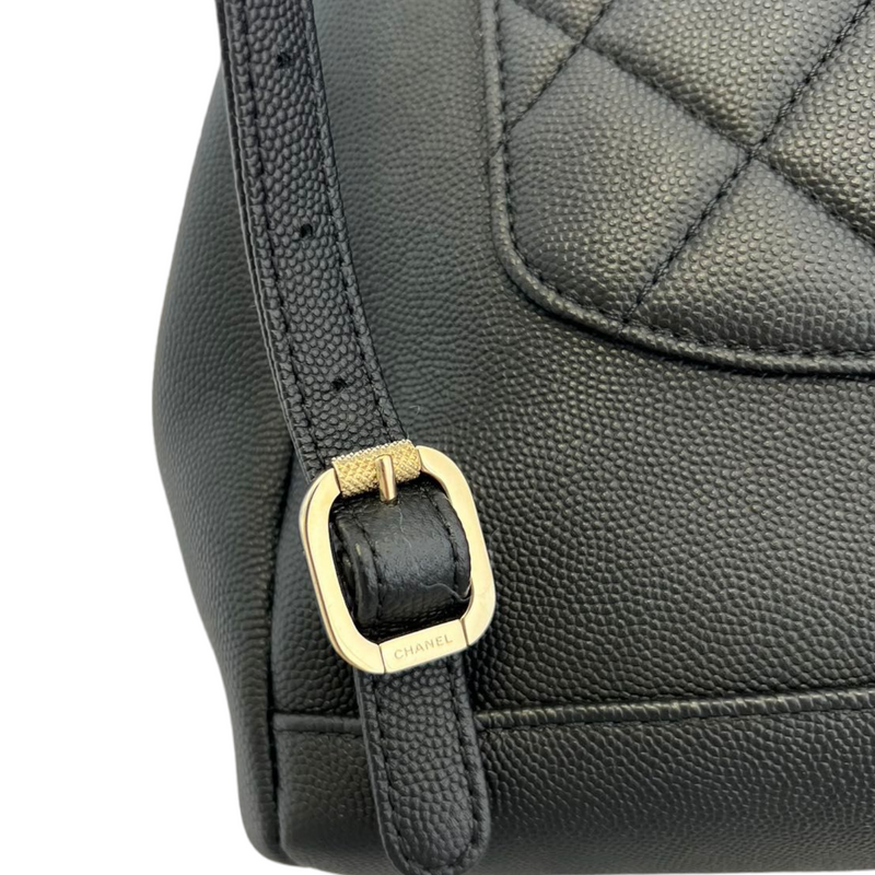 Caviar Quilted Business Affinity Backpack Black GHW