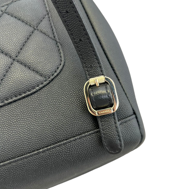 Caviar Quilted Business Affinity Backpack Black GHW