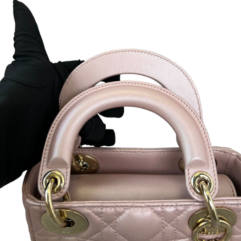 Mini Lady Dior in Baby Pearly Pink GHW