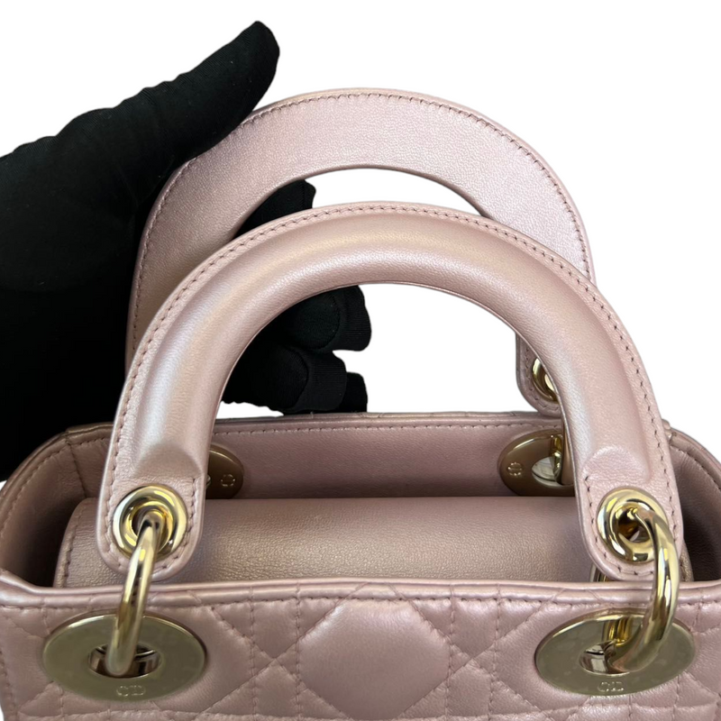 Mini Lady Dior in Baby Pearly Pink GHW