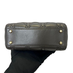 Lambskin Cannage Mini Lady Dior Black Gold Strap GHW