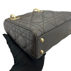 Lambskin Cannage Mini Lady Dior Black Gold Strap GHW