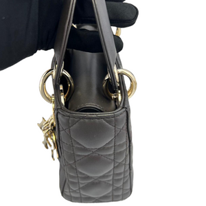 Lambskin Cannage Mini Lady Dior Black Gold Strap GHW