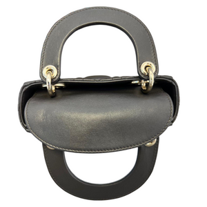Lambskin Cannage Mini Lady Dior Black Gold Strap GHW