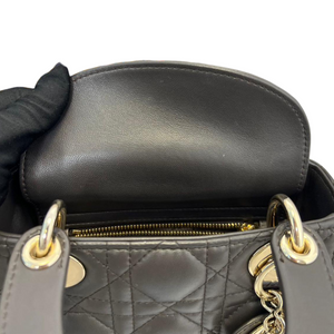 Lambskin Cannage Mini Lady Dior Black Gold Strap GHW
