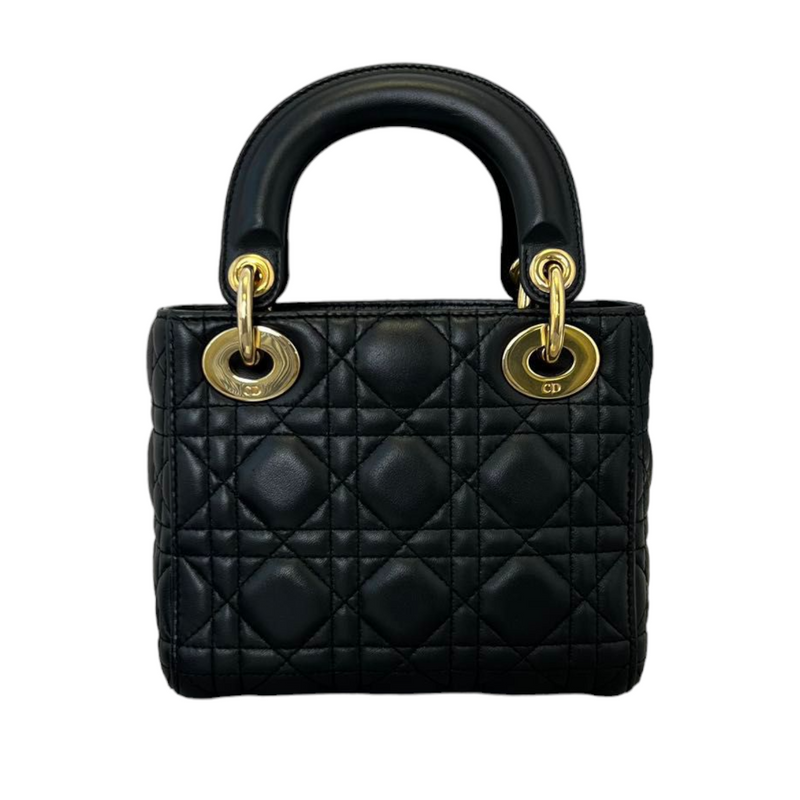 Lambskin Cannage Mini Lady Dior Black GHW