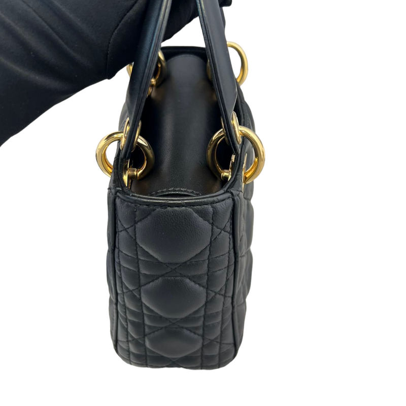 Lambskin Cannage Mini Lady Dior Black GHW