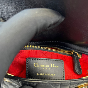 Lambskin Cannage Mini Lady Dior Black GHW