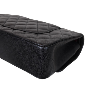 Caviar Quilted Medium Double Flap Black GHW