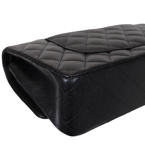 Caviar Quilted Medium Double Flap Black GHW