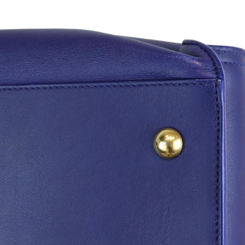 Calfskin Medium Classic Y Cabas Blue GHW