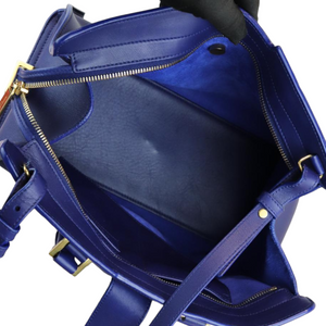 Calfskin Medium Classic Y Cabas Blue GHW