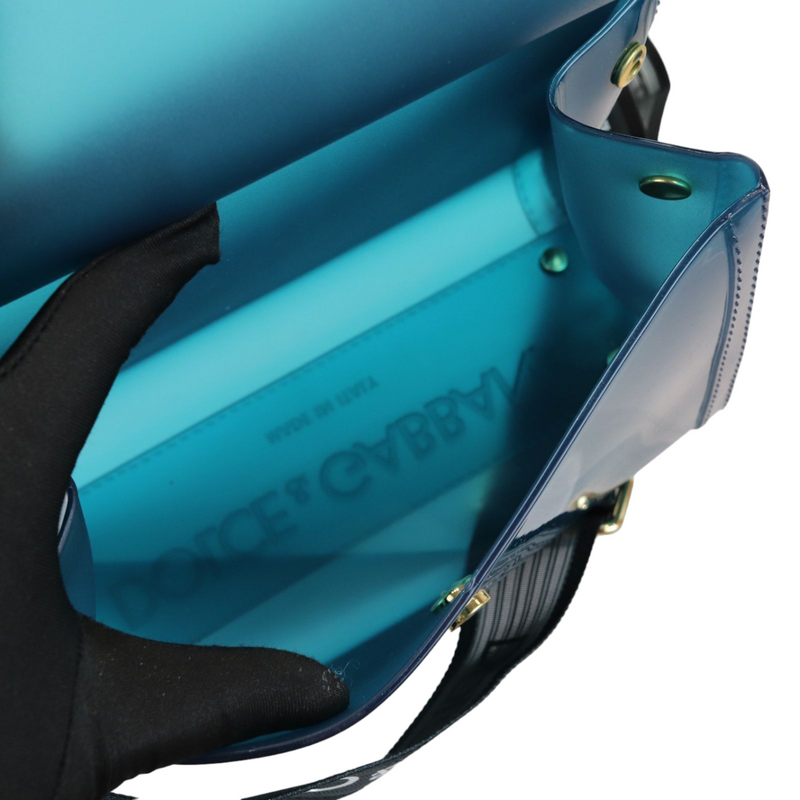 Sicily Rubber Bag Blue GHW