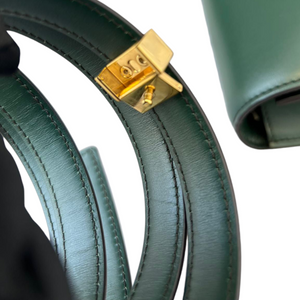 Box Calfskin Medium Classic Box Flap Bag Green GHW