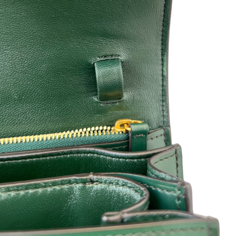 Box Calfskin Medium Classic Box Flap Bag Green GHW