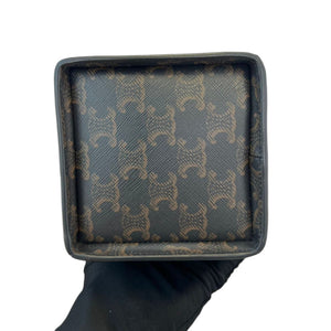 Strap Box Top Handle Bag Triomphe Coated Canvas Brown GHW