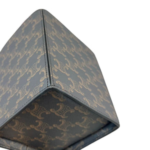 Strap Box Top Handle Bag Triomphe Coated Canvas Brown GHW