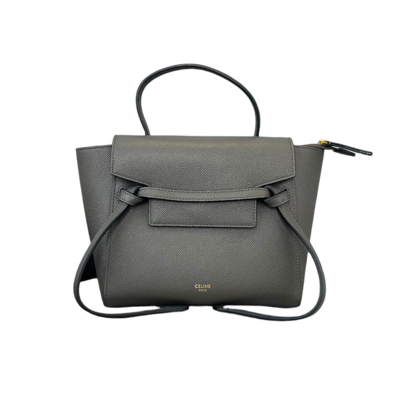 Grained Calfskin Nano Belt Bag Grey GHW